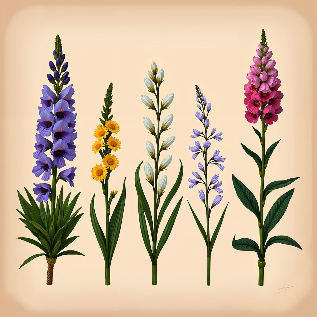 A colorful floral arrangement illustration featuring various types of flowers.