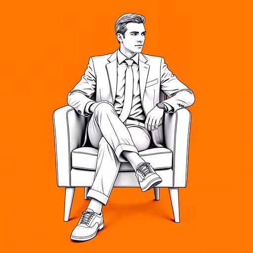 Man in Suit Sitting