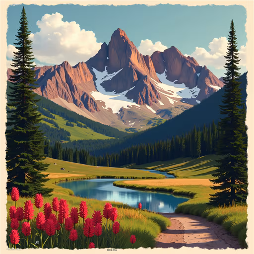 Mountain Landscape Illustration