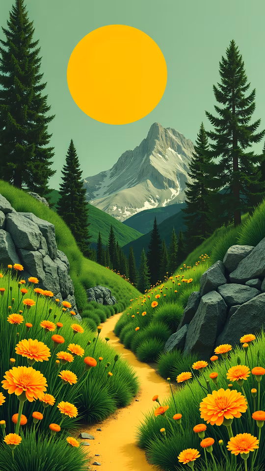 Mountain Path Illustration