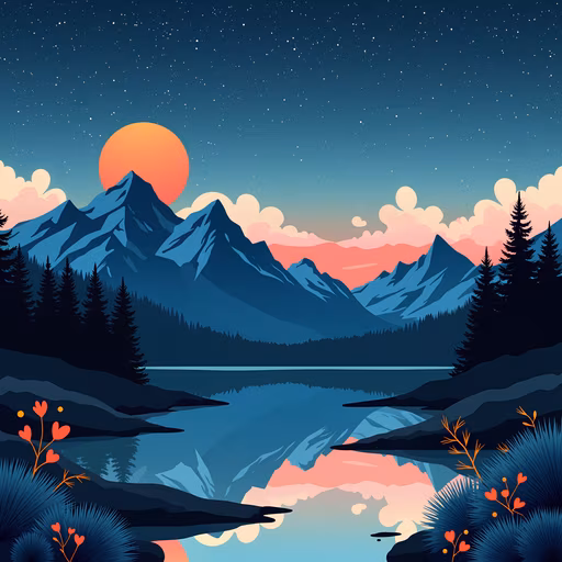 Mountain Serenity Illustration