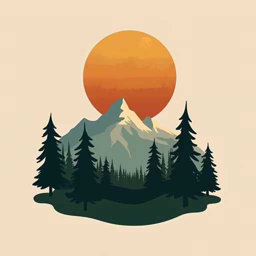 Mountain Sunset Illustration