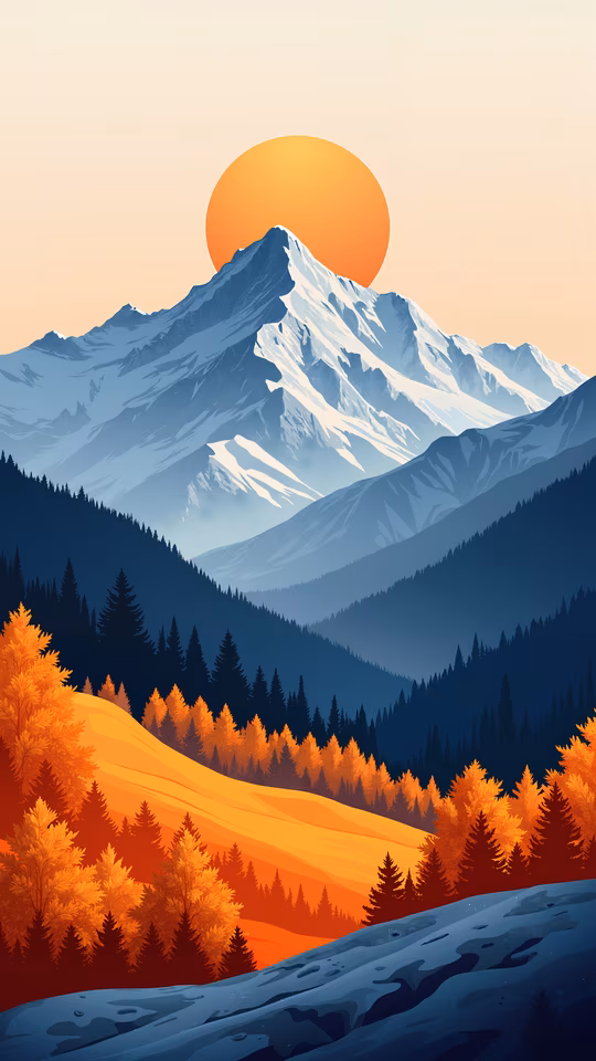 Mountain Sunset Illustration