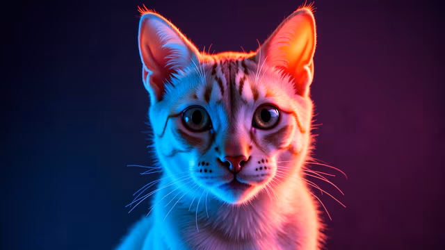 Neon Cat Illustration