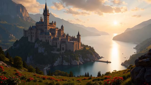 Neuschwanstein Castle Sunset
