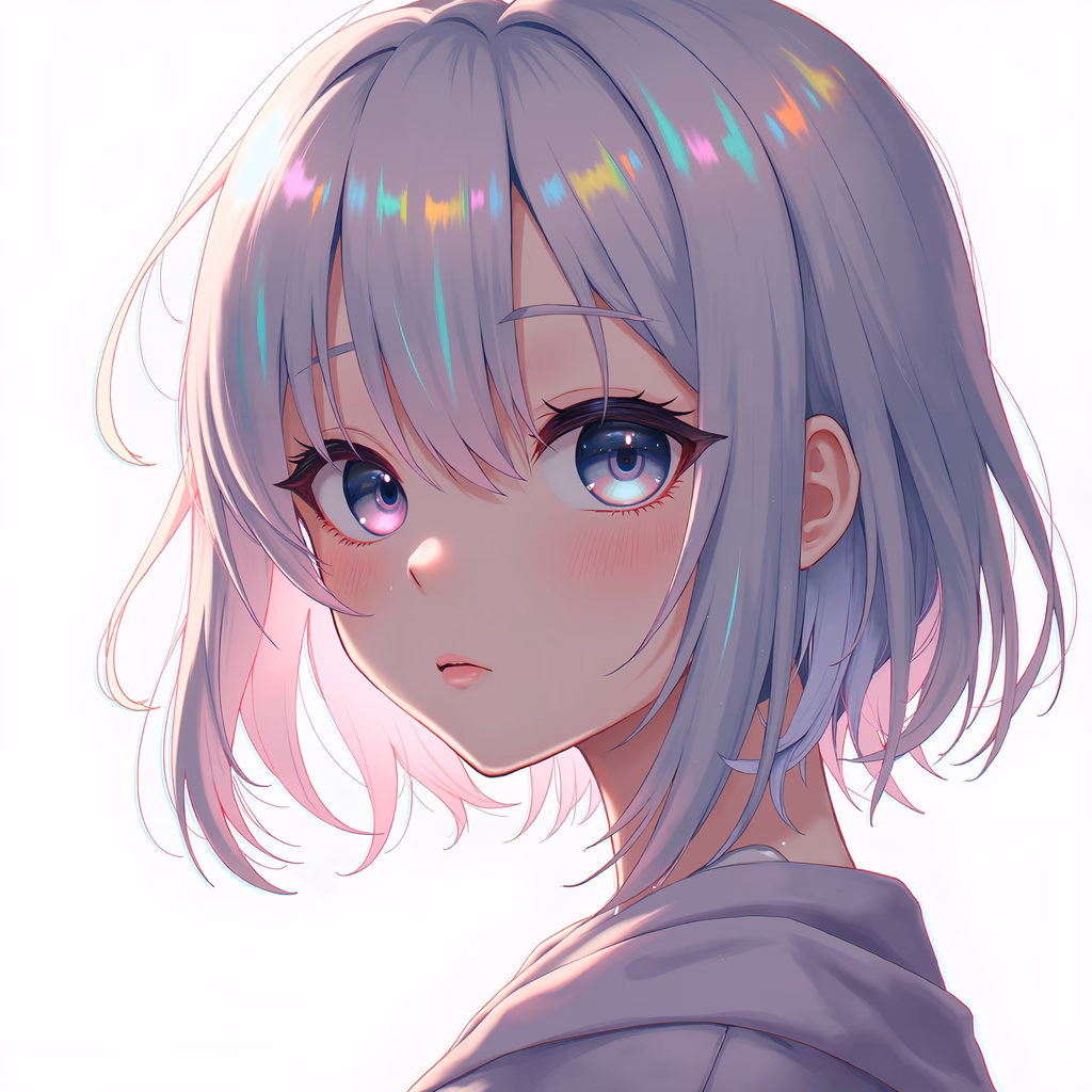 Pastel-hued anime portrait with serene and dreamy atmosphere.