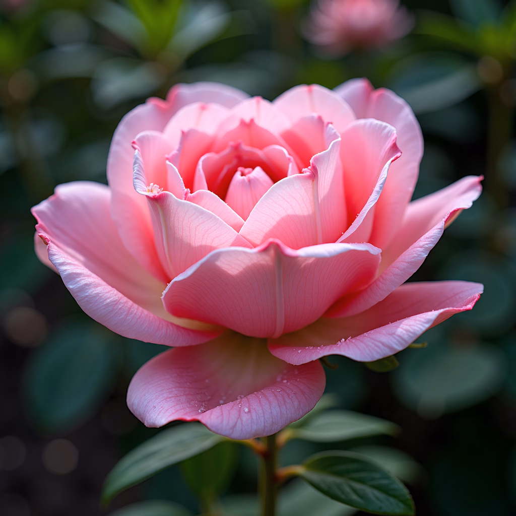 Close-up of a vibrant pink rose with detailed petals and soft background blur.
