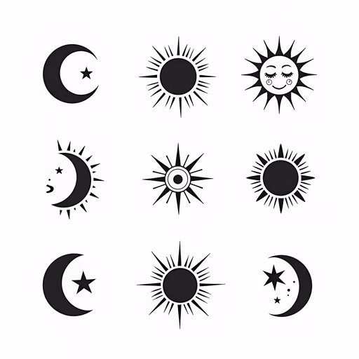 Sun and Moon Illustrations