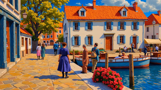 Vibrant Village Scene
