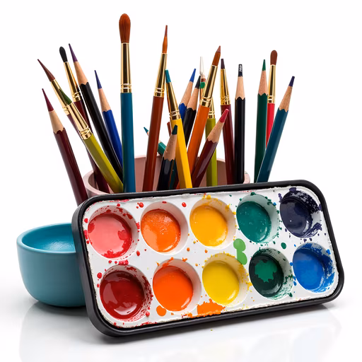 Watercolor Palette and Brushes