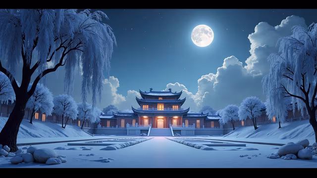 Winter Night Illustration