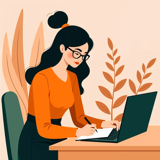 Woman Working Illustration