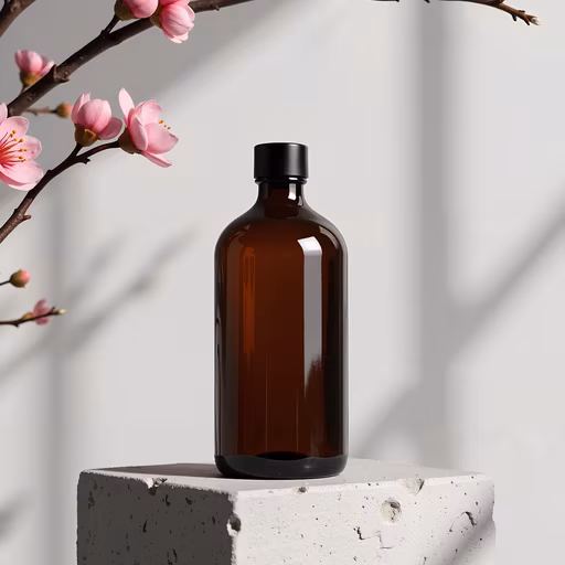 Amber Bottle with Blossoms