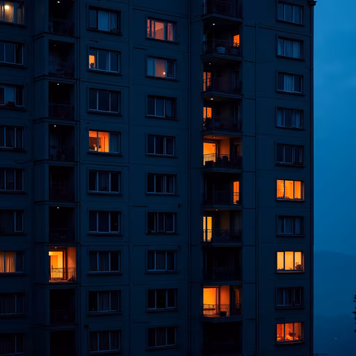 Apartment Building at Twilight