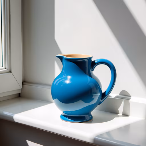 Blue Ceramic Pitcher