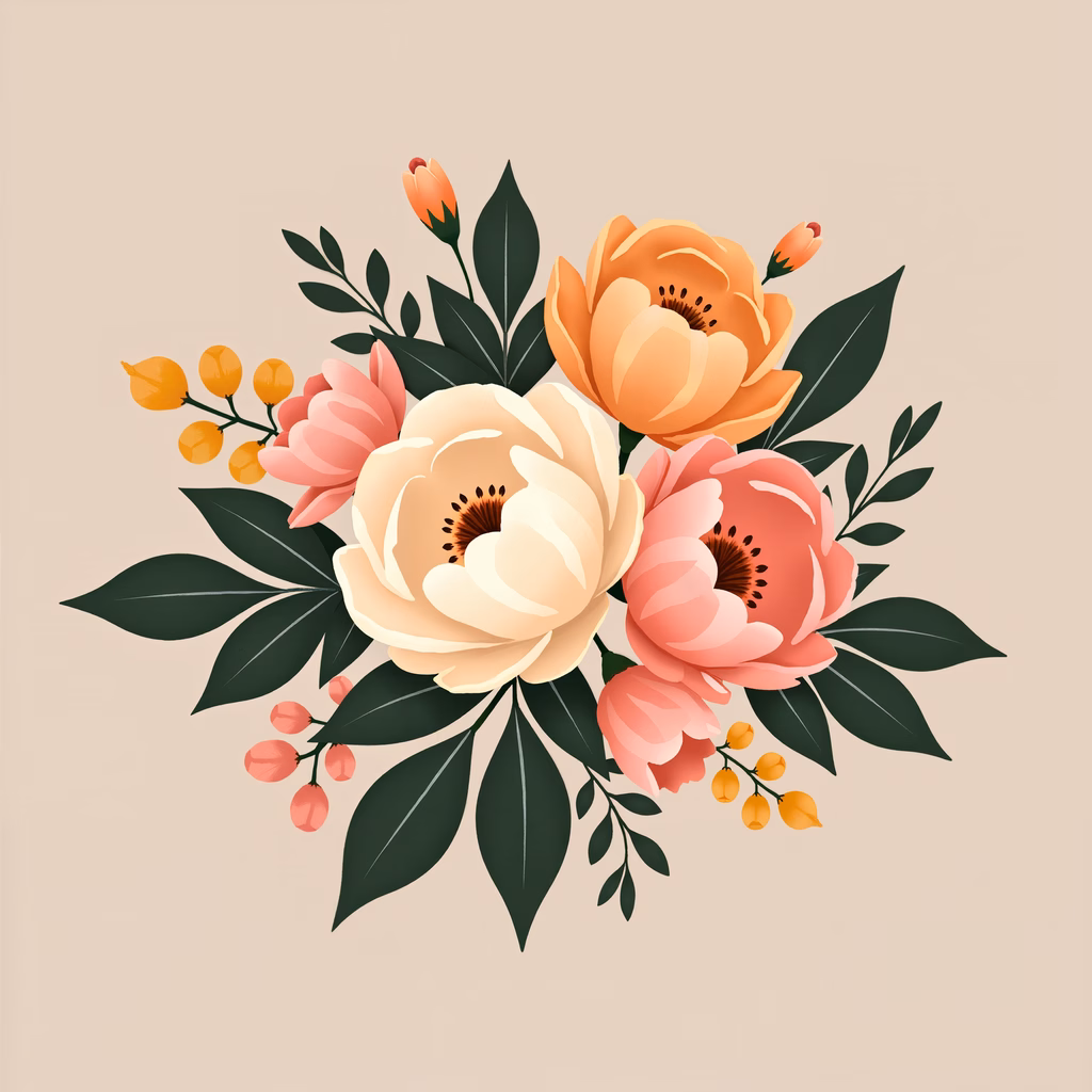 A delicate floral bouquet in soft pastel tones, perfect for a romantic setting.