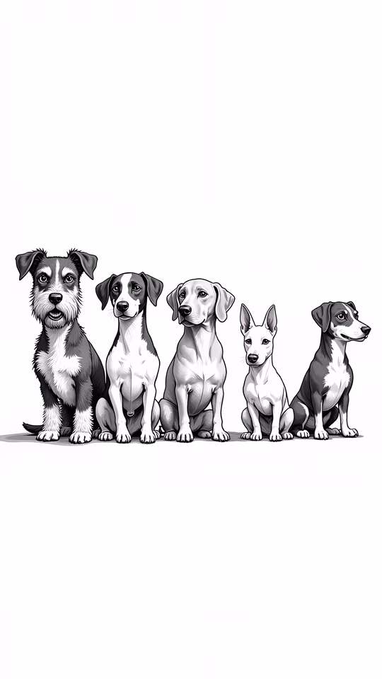 Group of Dogs Illustration