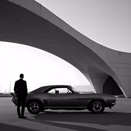 Man and Muscle Car