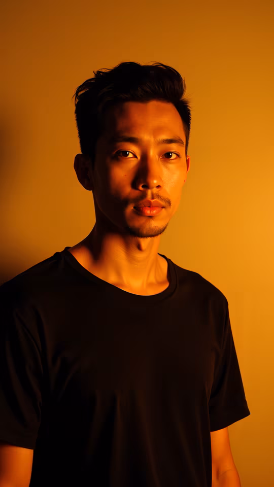 Man in Soft Orange Light