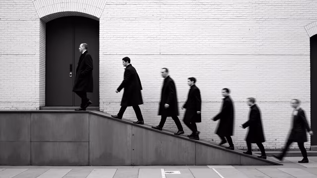 Men Descending Stairs