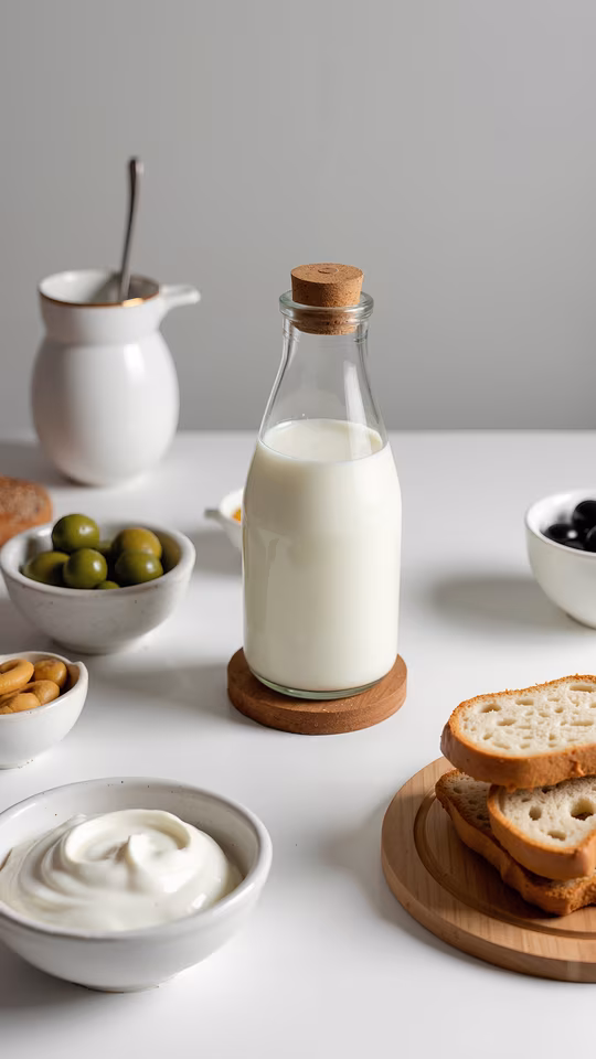 Milk Bottle with Breakfast