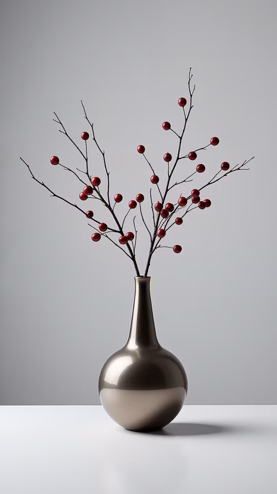 Minimalist Vase with Berries