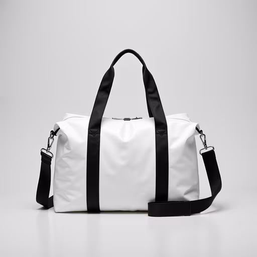 Minimalist White Duffel Bag