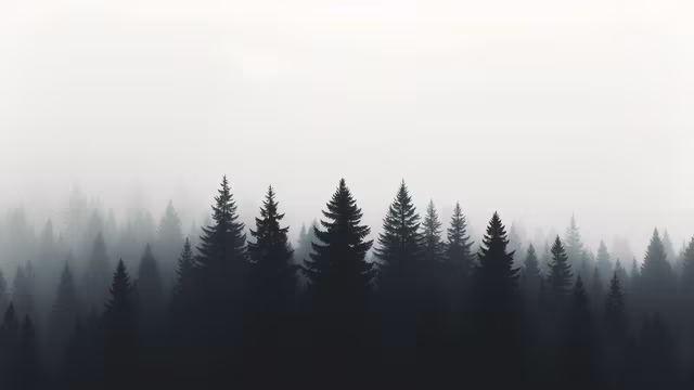 Misty Forest Silhouette