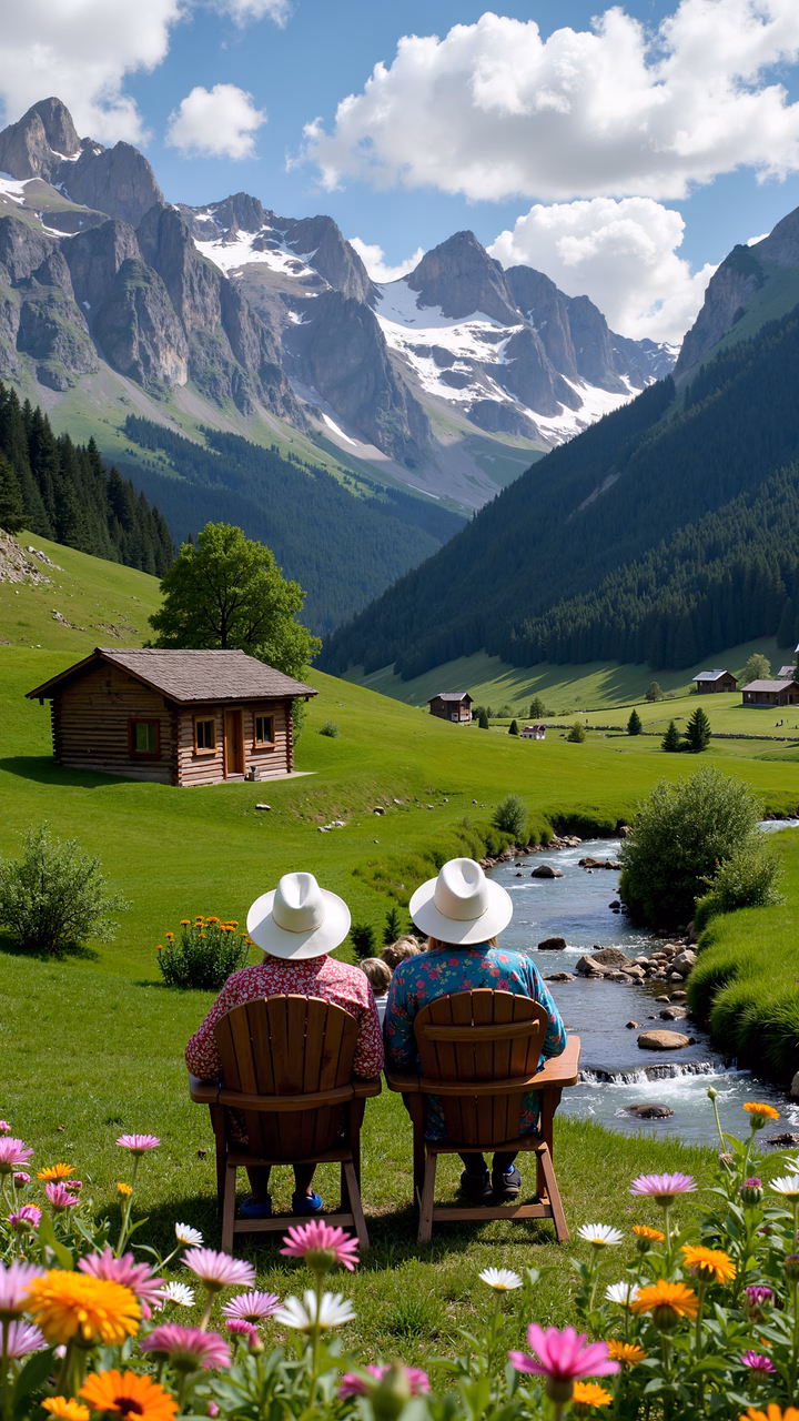 Two people enjoying a tranquil moment amidst stunning natural beauty.