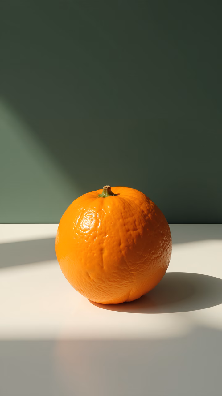 Vibrant orange on minimalist green background