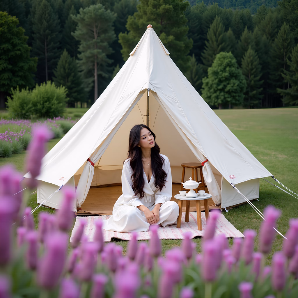 Romantic camping experience amidst nature’s beauty.
