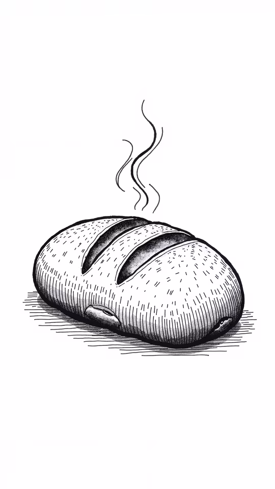 Steaming Bread Illustration