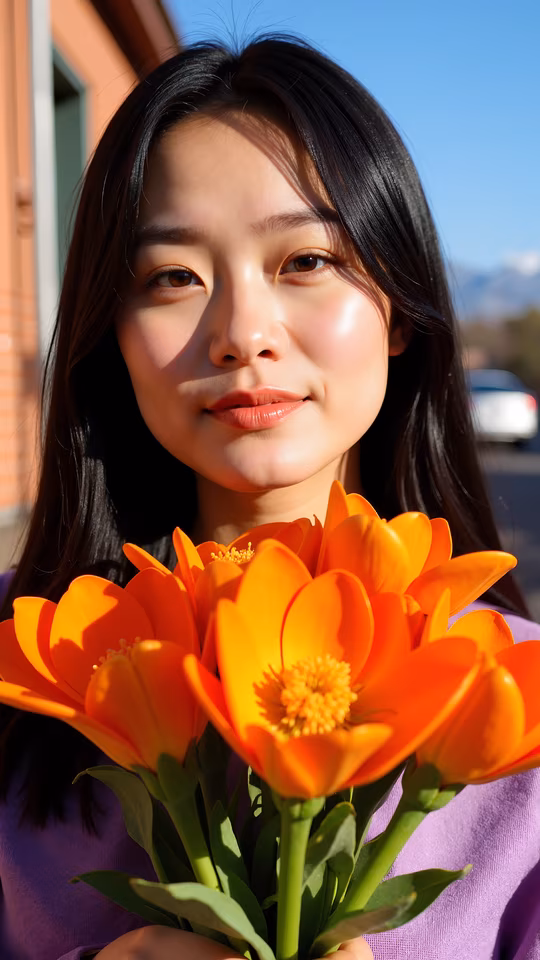 Sunlit Beauty with Tulips