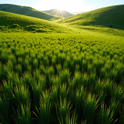 Sunlit Green Fields
