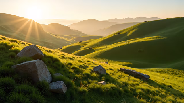 Sunlit Pastoral Landscape