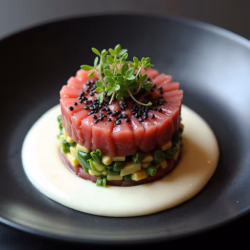 Tuna Tartare with Green Garnish
