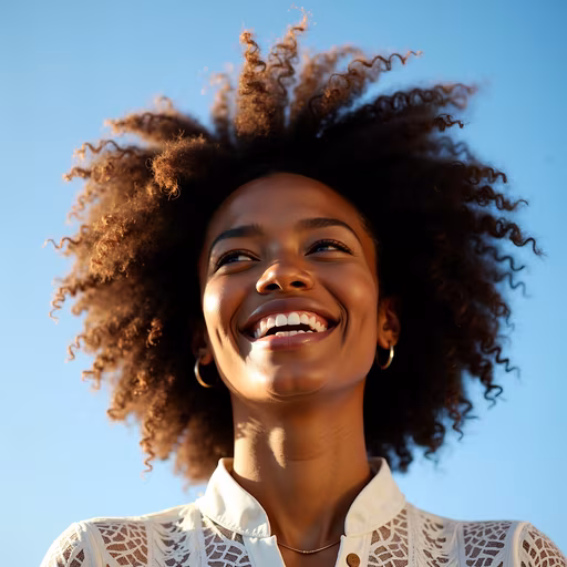 Woman Smiling Under the Sun