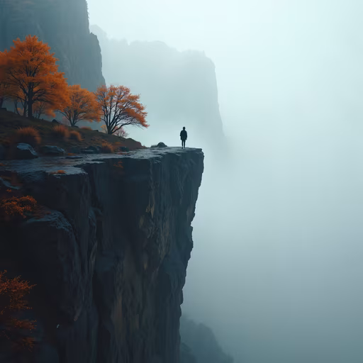 Autumn Cliff Solitude