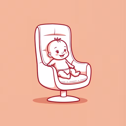 Baby on Chair Illustration
