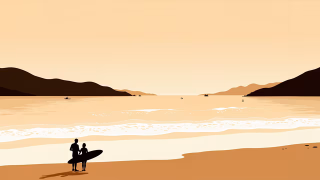 Beach Silhouette Illustration