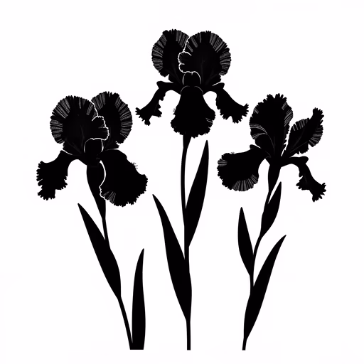 Black Iris Silhouette