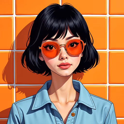 Bright Orange Sunglasses Illustration
