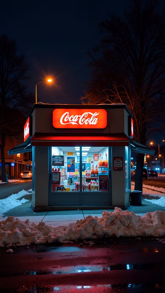 Coca-Cola Neon Sign at Night