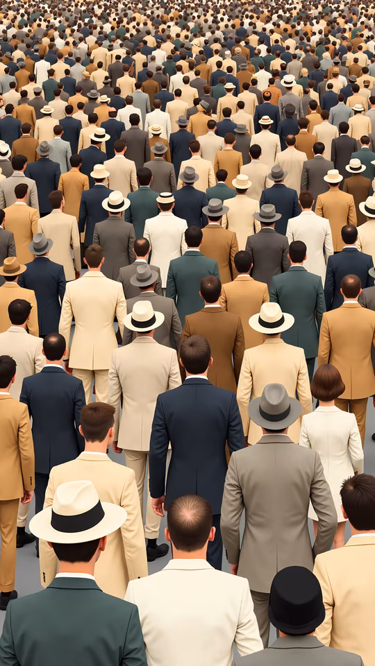 Crowd of Men in Suits
