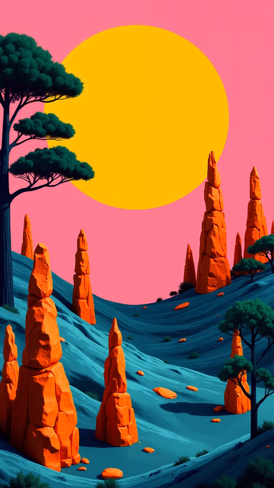 Desert Sunset Illustration