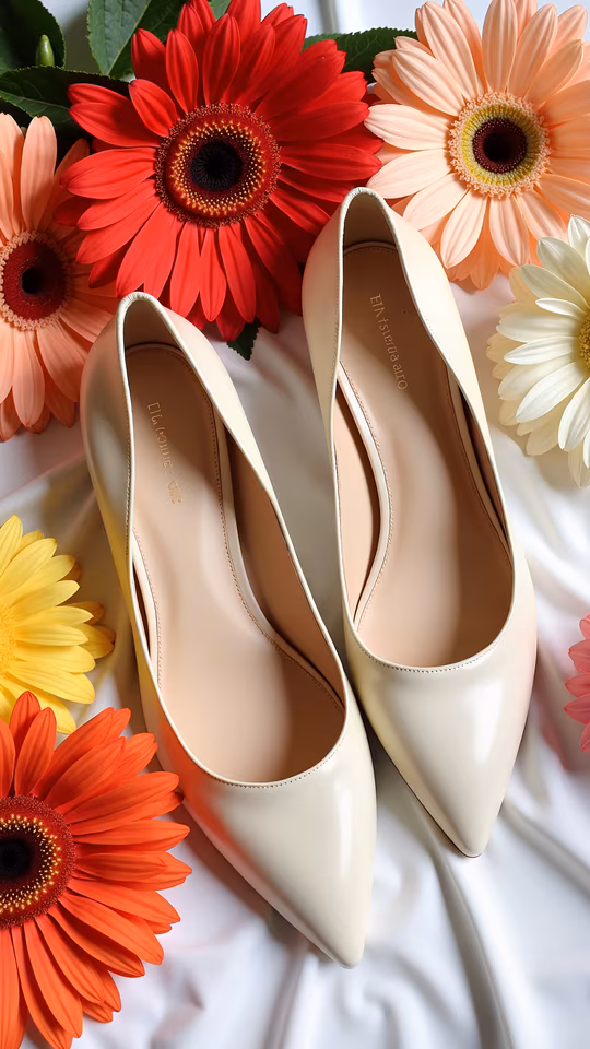 Elegant Shoes with Vibrant Flowers