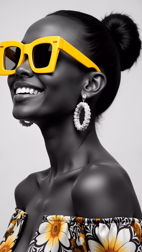 Fashion Illustration with Bold Yellow Sunglasses