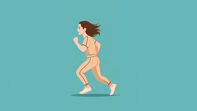 Girl Running Illustration