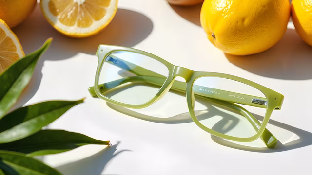 Green Eyeglasses with Citrus