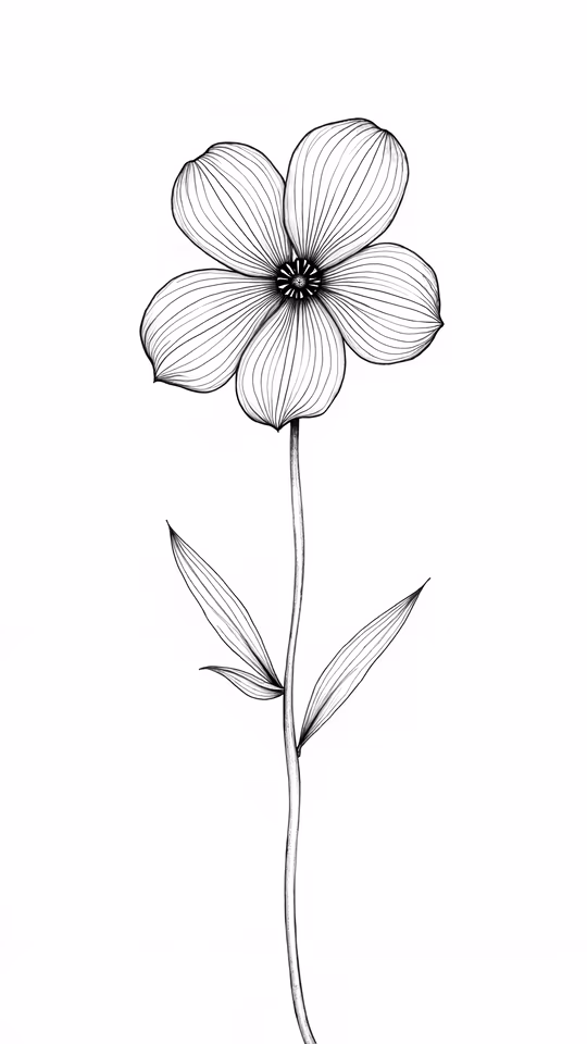 Linear Flower Illustration
